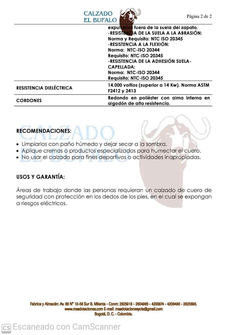 Bota Industrial Cuero CB4431 Dieléctrica Puntera Composite Suela Poliuretano. PRECIO SIN IVA