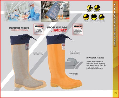 Bota Industrial PVC Workman Food Industry Thermal 2460010 Sin Puntera. Zapaton interno disminuye 2 tallas. PRECIO SIN IVA