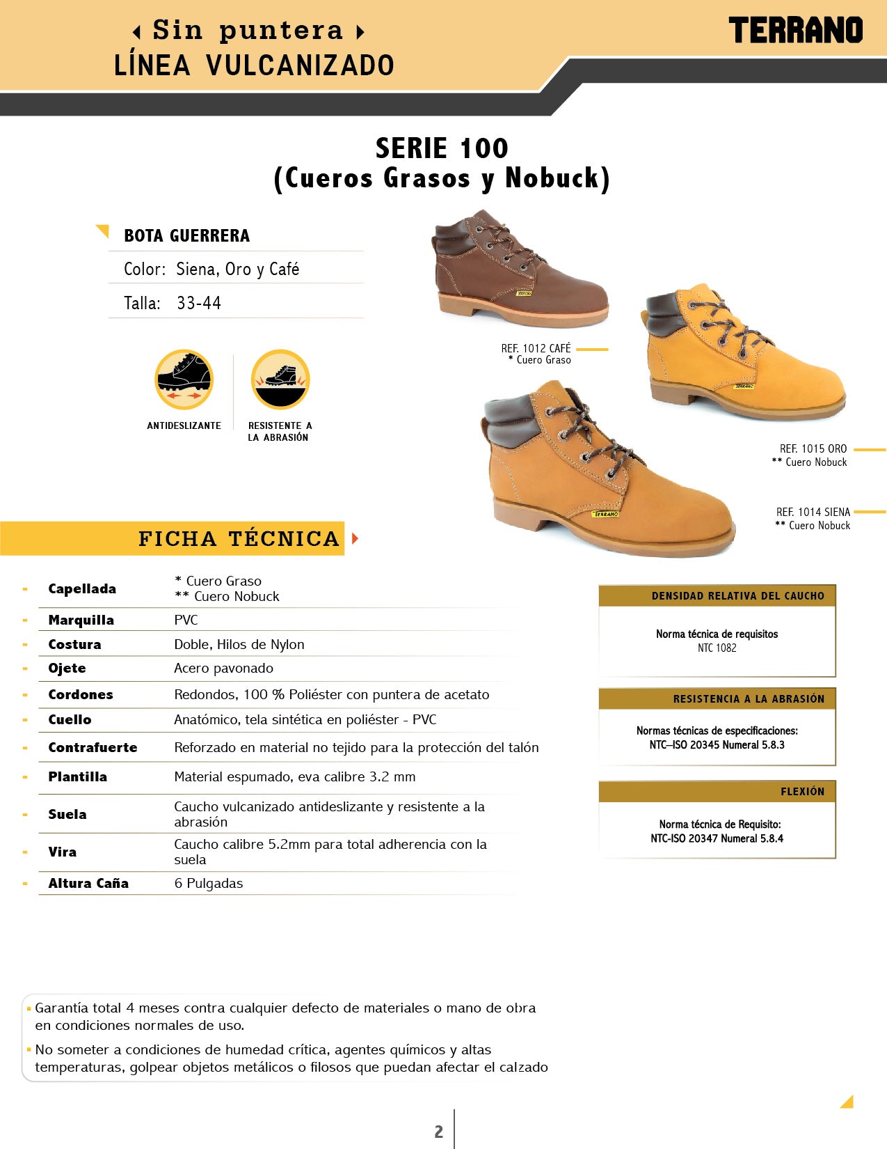 Bota Industrial 101 4 Guerrera Cuero Nobuck Siena Sin Puntera. PRECIO SIN IVA