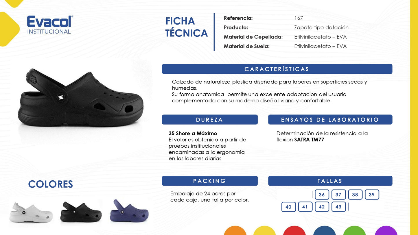 Zueco 0167-000-020 Suela No Antideslizante. PRECIO SIN IVA