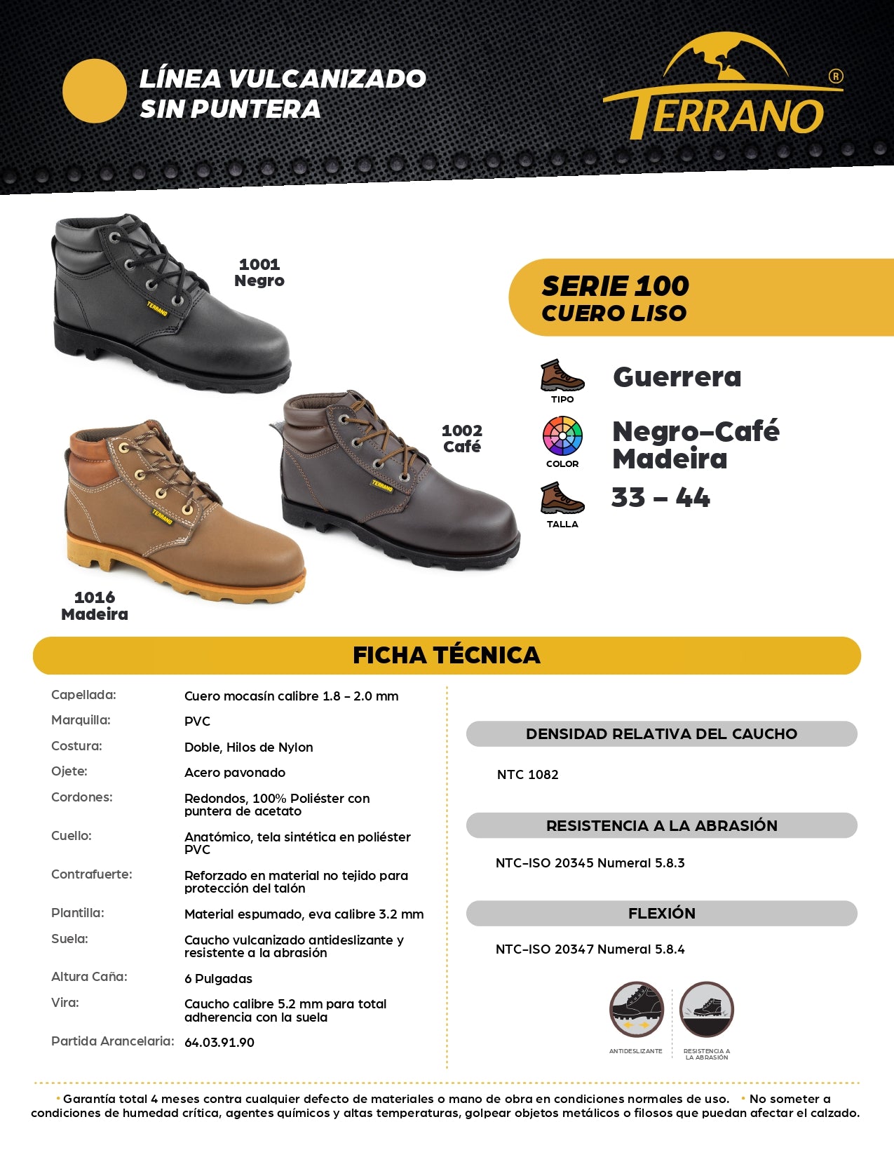 Bota Industrial Cuero 1001 Guerrera  sin Puntera. PRECIO SIN IVA