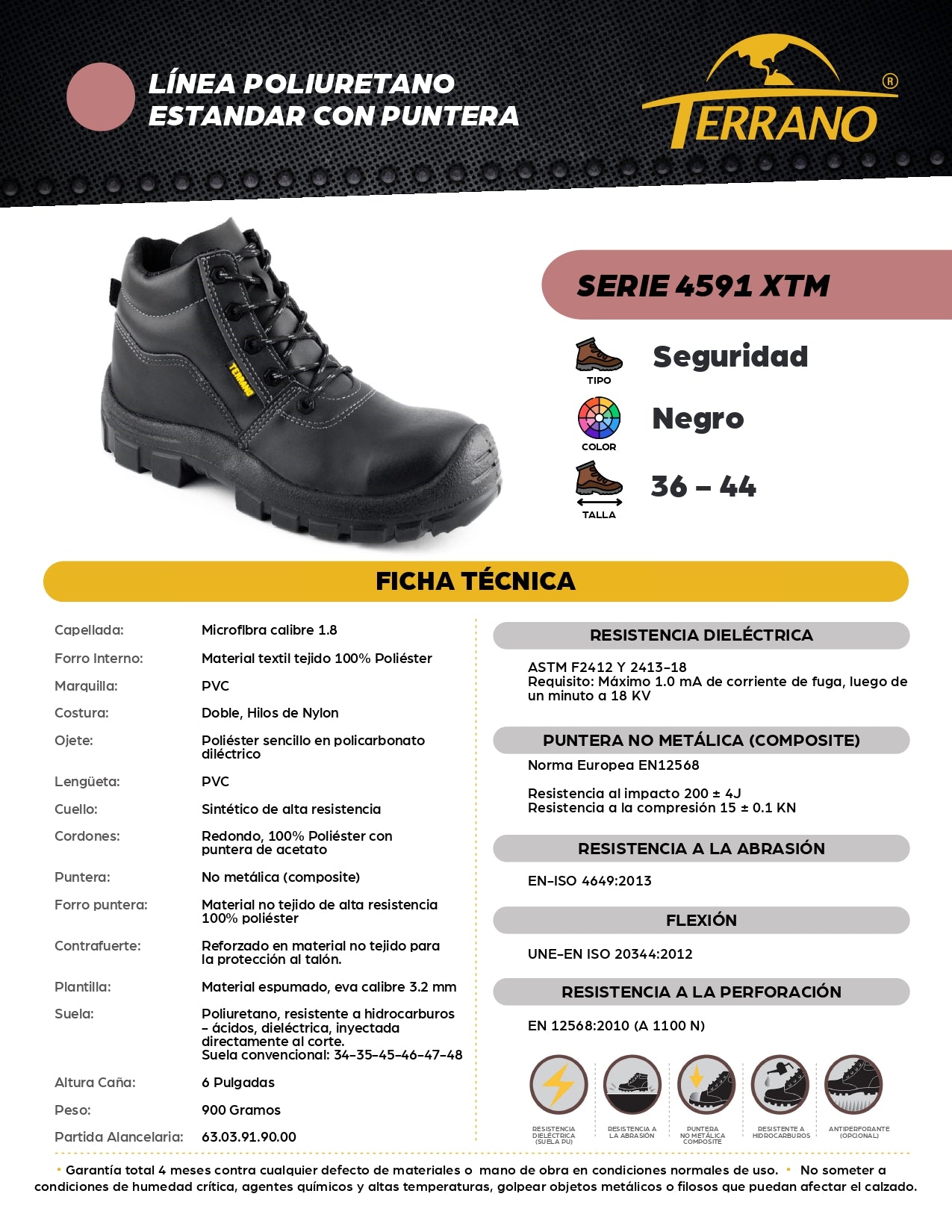 Bota Industrial Cuero 4591 XTM Seguridad Puntera Composite. PRECIO SIN IVA