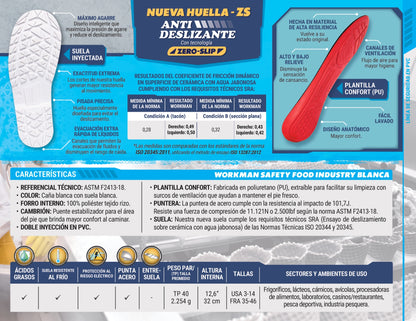 Bota Industrial PVC Workman Safety Food Industry 2420010 Puntera Acero. PRECIO SIN IVA