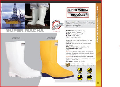 Bota Industrial  Supermacha Baja Blanca 2310010 Sin Puntera. PRECIO SIN IVA