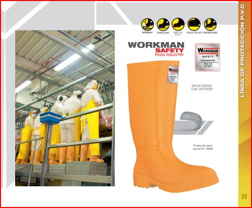 Bota Industrial PVC Workman Safety Food Industry E670026 Puntera Acero. PRECIO SIN IVA