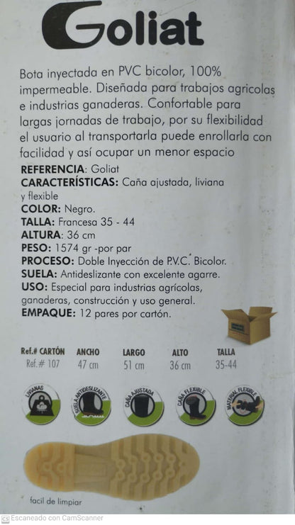 Bota Industrial  PVC Titan 2352090 Sin Puntera. PRECIO SIN IVA