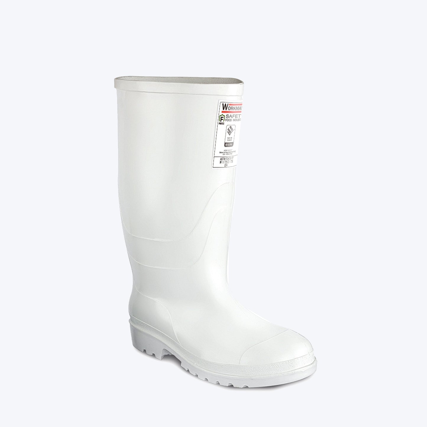 Botas en PVC. Blanca . Doble Inyección. Bota para Dotacion Industrial en PVC con Puntera de Seguridad en Acero . Plantilla Anatómica .Impermeable 100%. Forro Textil Texturizado en Rizo que Brinda Confort. Resistente a Hidrocarburos y Derivados del Petróleo. Alimentos. Agroindustrial.Sallud. Laboratorios.